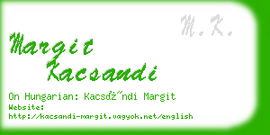 margit kacsandi business card